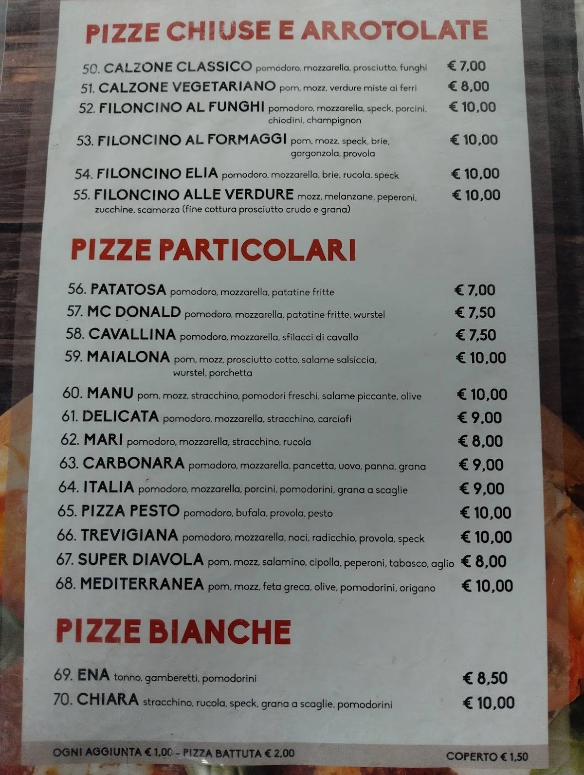Menu di Dae tose 