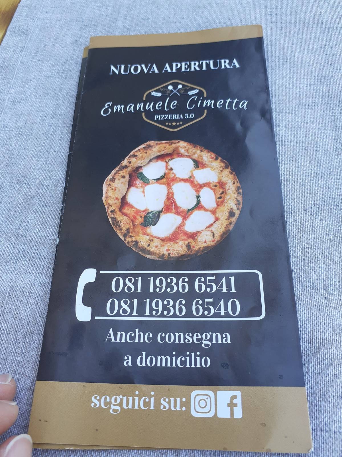 Menu di Pizzeria Emanuele Cimetta 