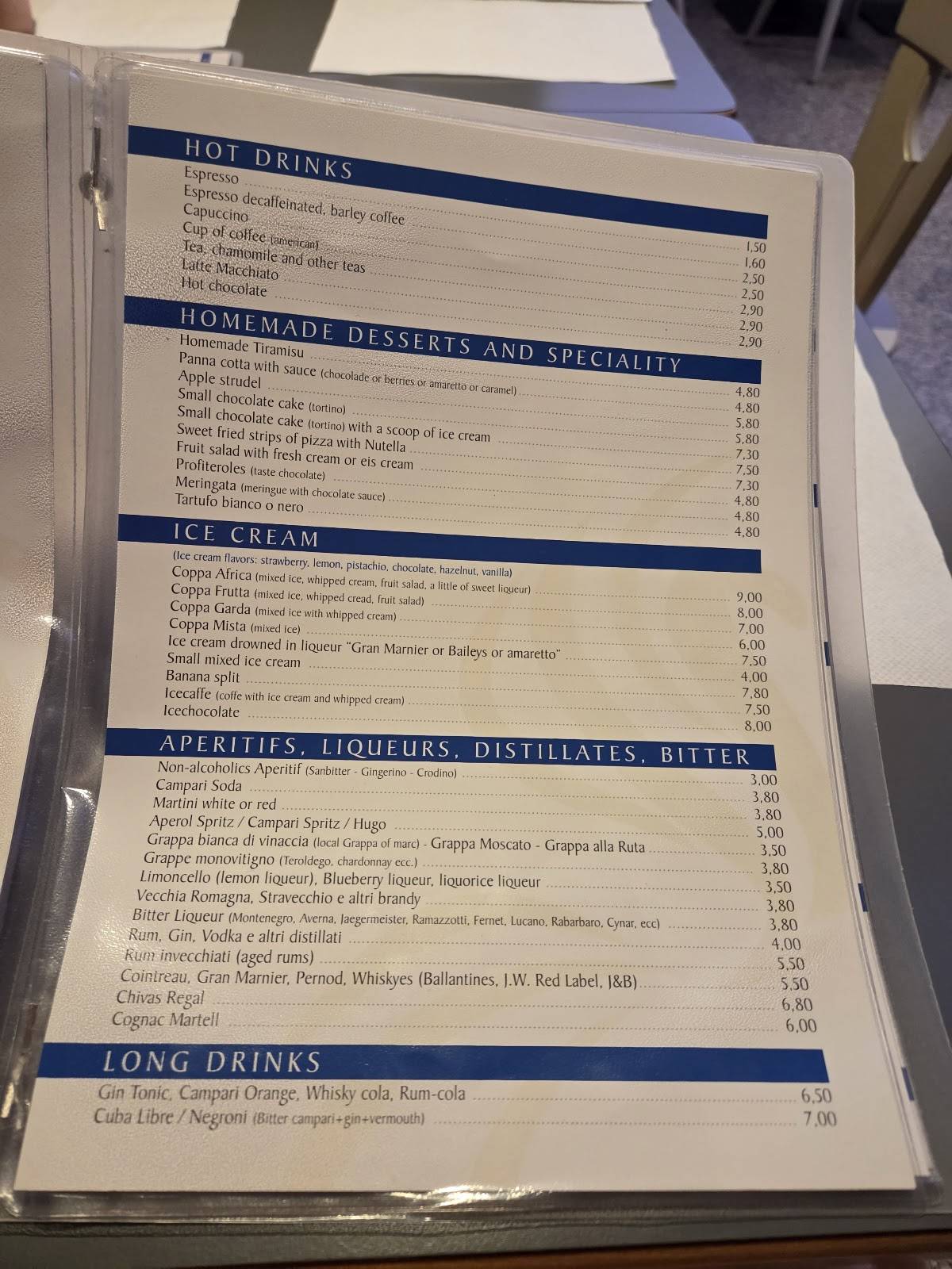 Menu di Pizzeria Fenice 