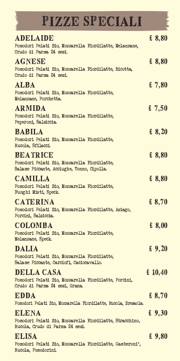 Menu di Pizzeria FuoriCentro 