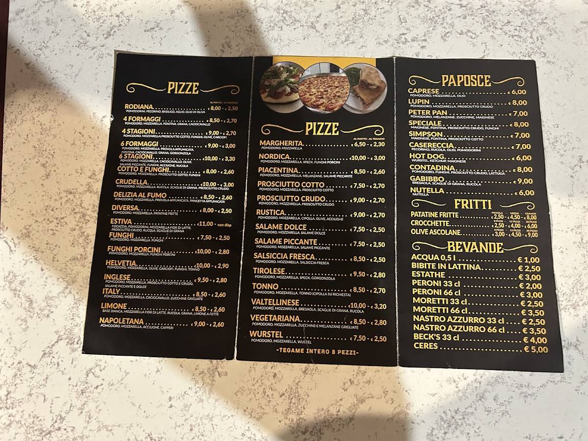 Menu di Pizzeria Helvetia 
