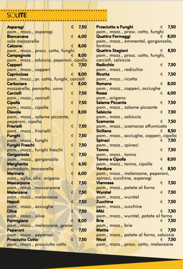 Menu di Pizzeria I Maggio di Bondanelli Michela 