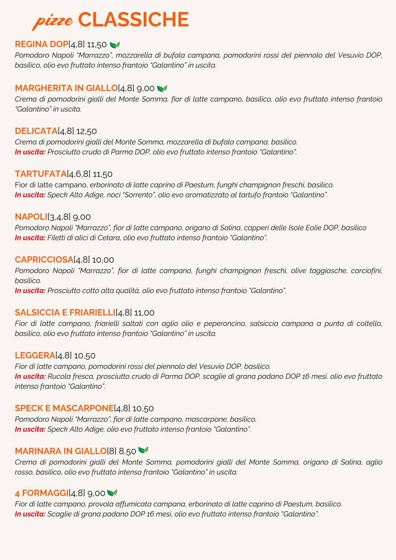Menu di Pizzeria Insieme - Gourmet anche Gluten Free 