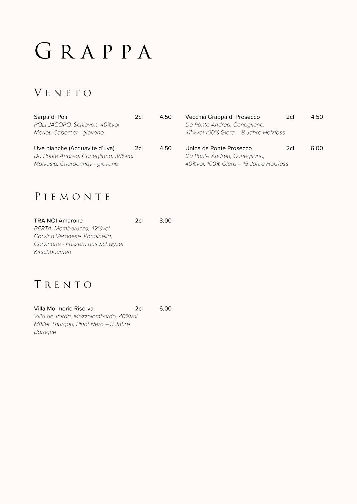 Menu di Pizzeria Löwen 