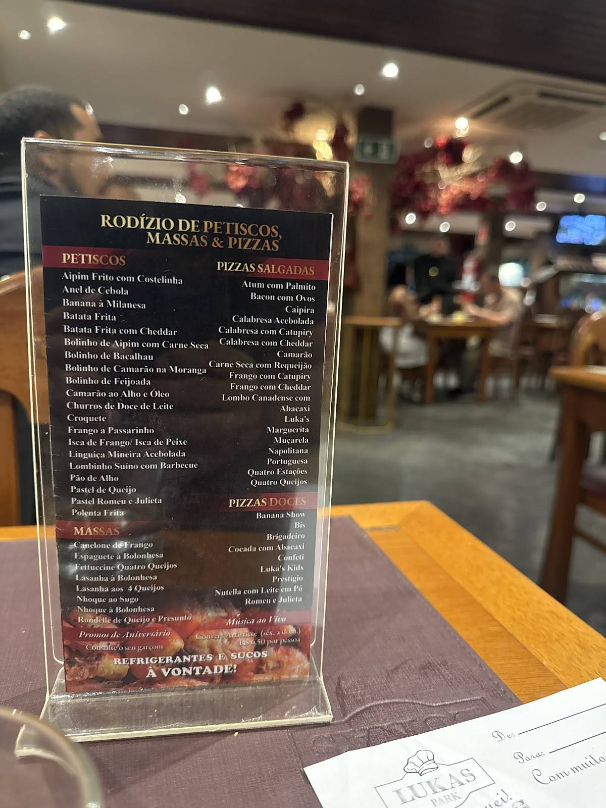 Luka's Bingen - Pizzaria e Churrascaria cardápio