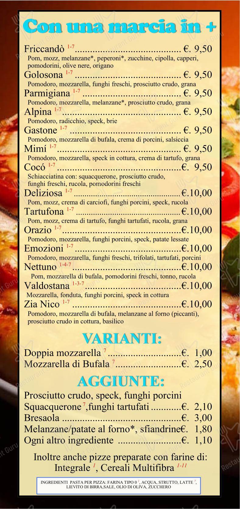 Menu per Pizzeria Mimì & Cocò in Ravenna