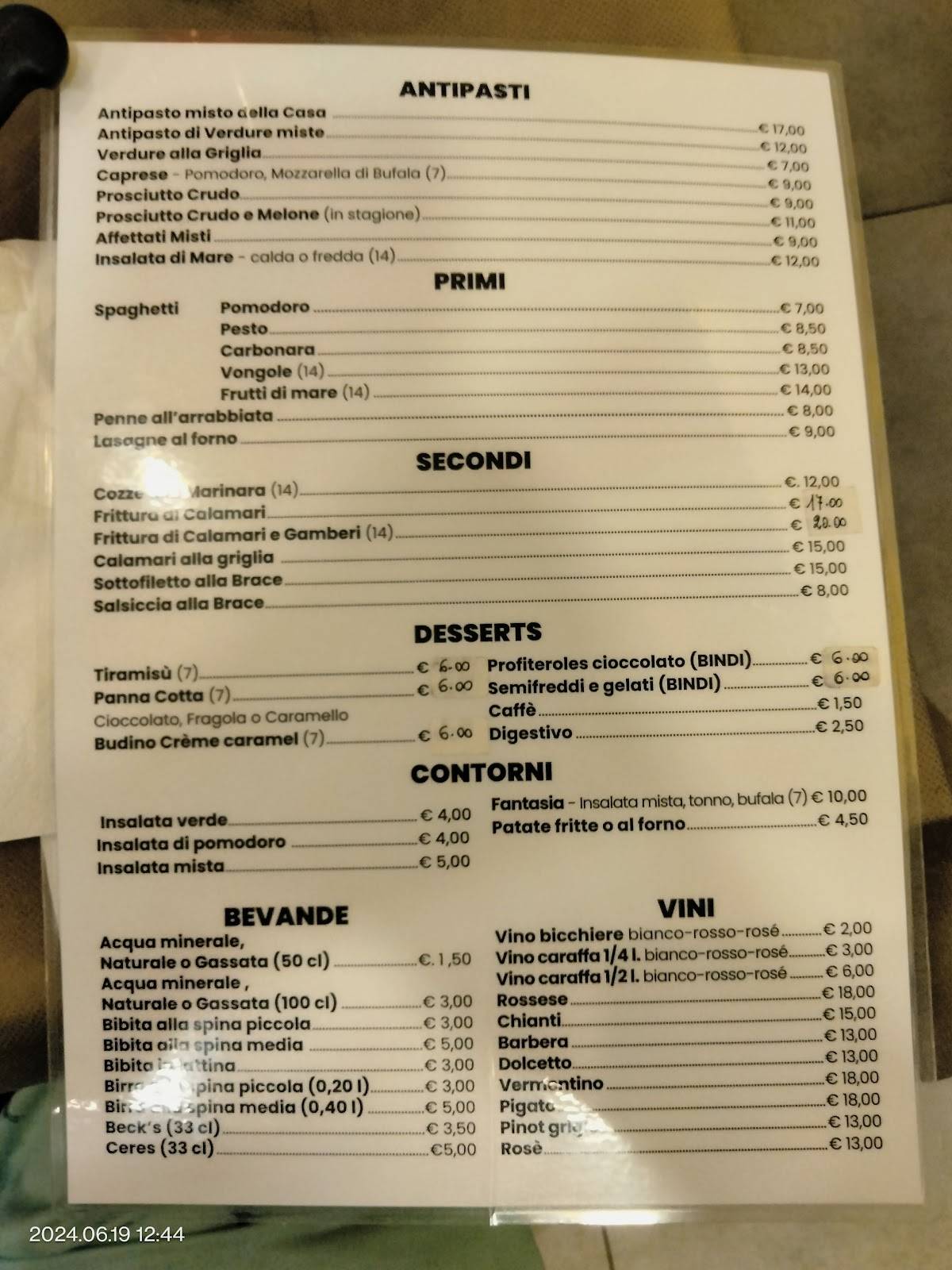 Menu di Pizzeria Napoletana 