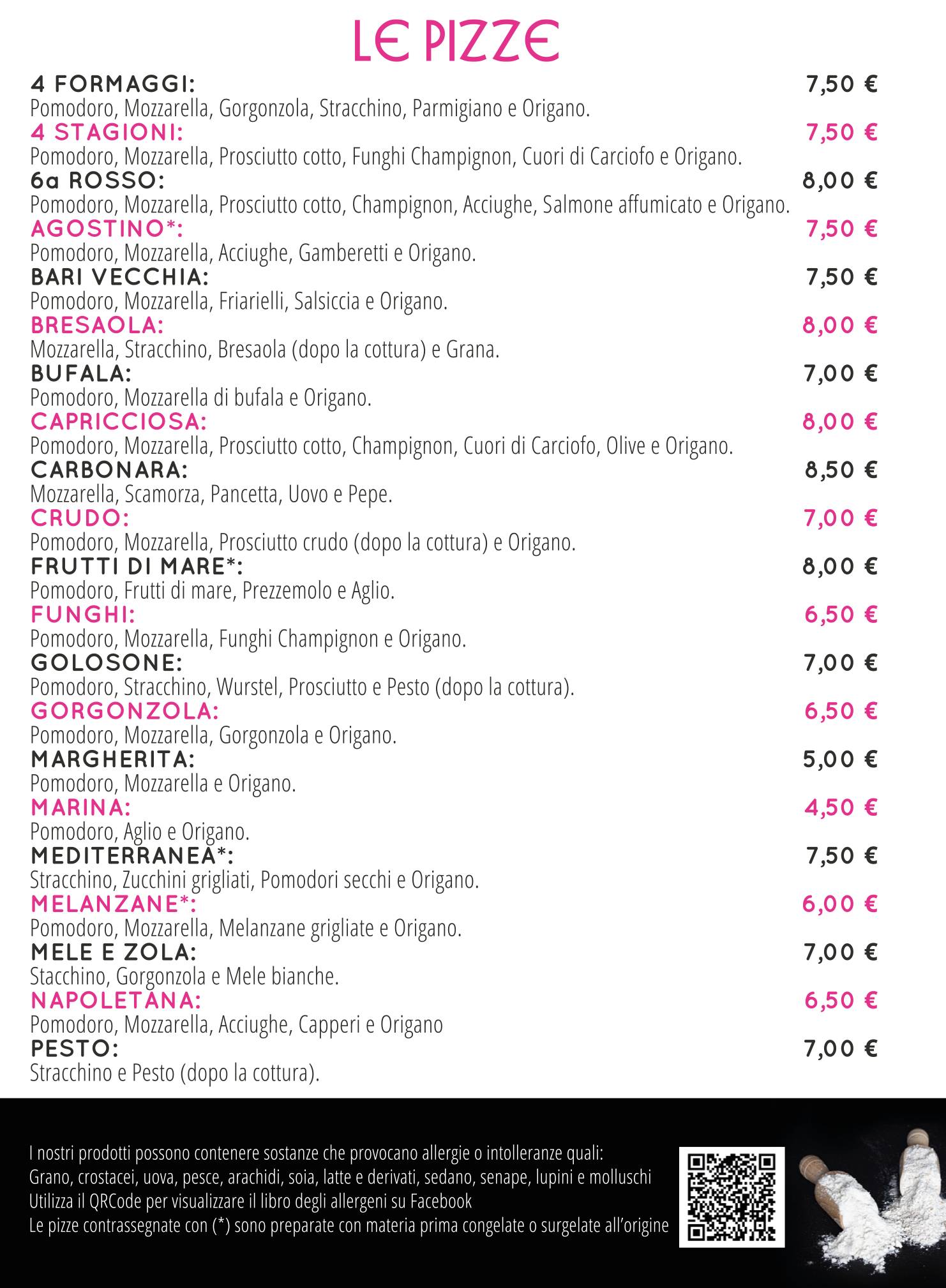 Menu di Nonsolopizza Genova 