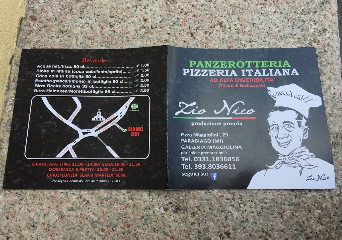 Menu di Pizzeria Panzerotteria Zio Nico 
