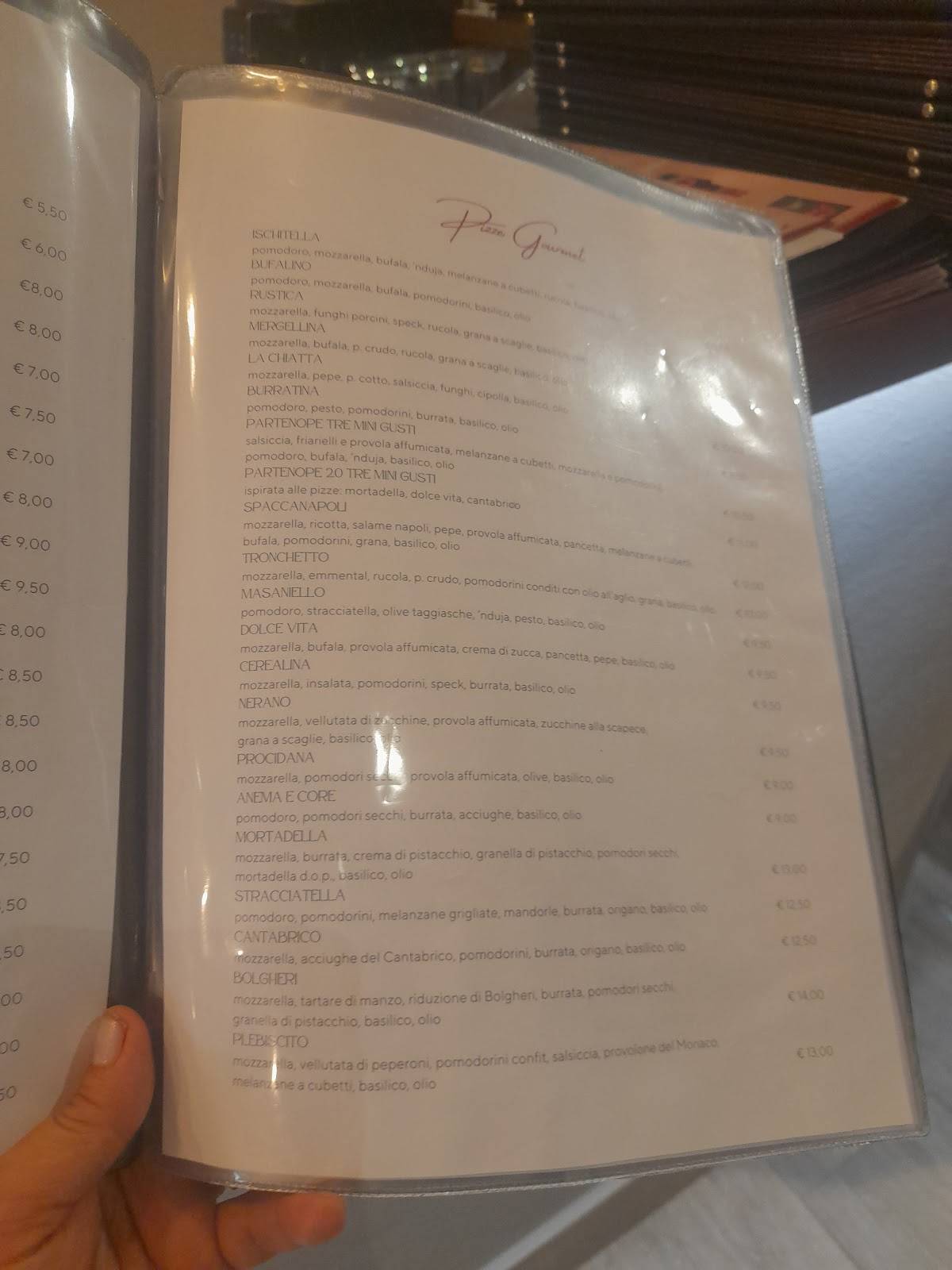 Menu di Pizzeria Partenope Viale Adua 