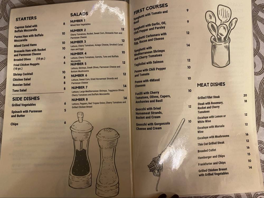 Menu de Pizzeria Piccadilly