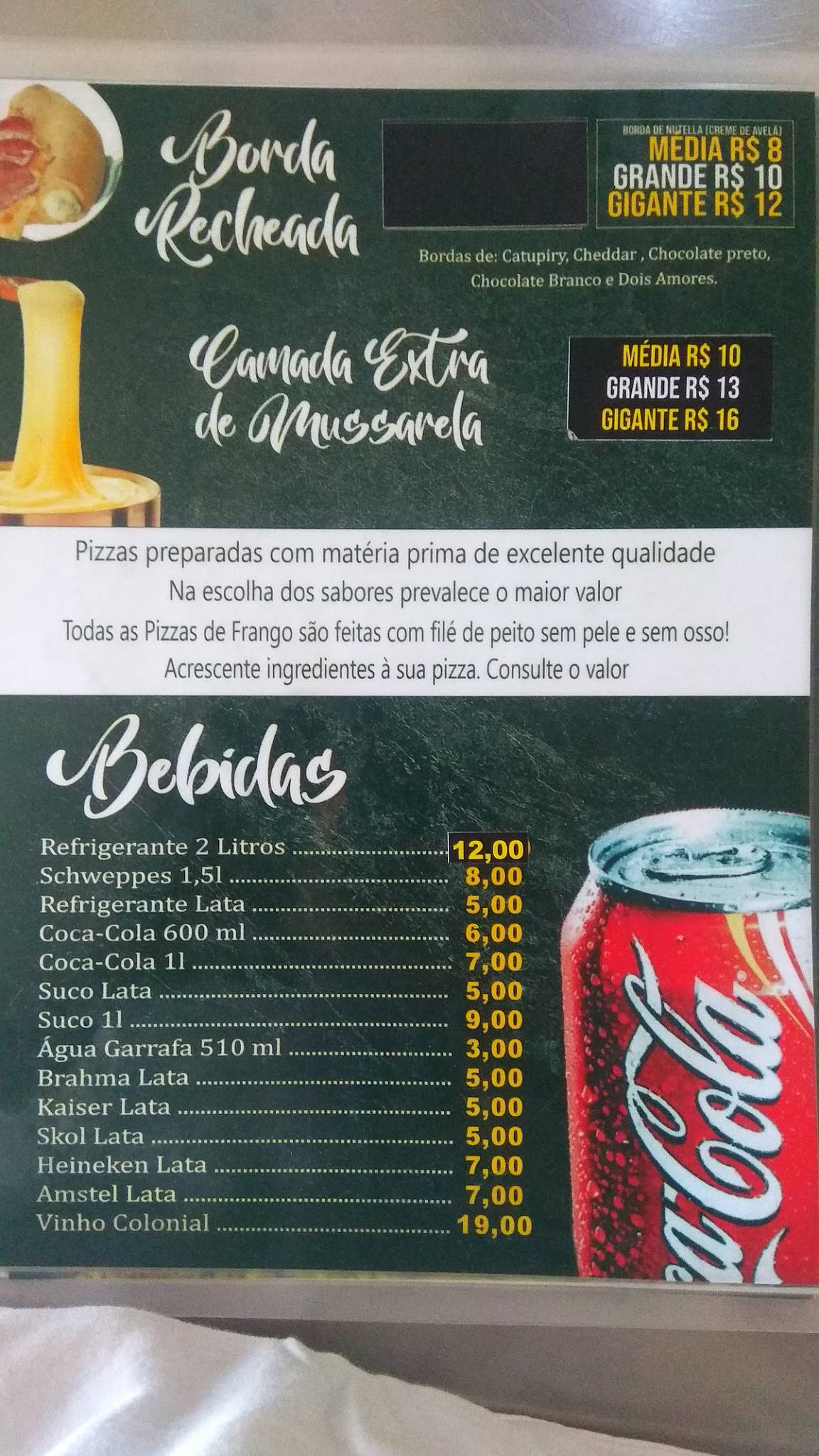 Pizza Lídios cardápio