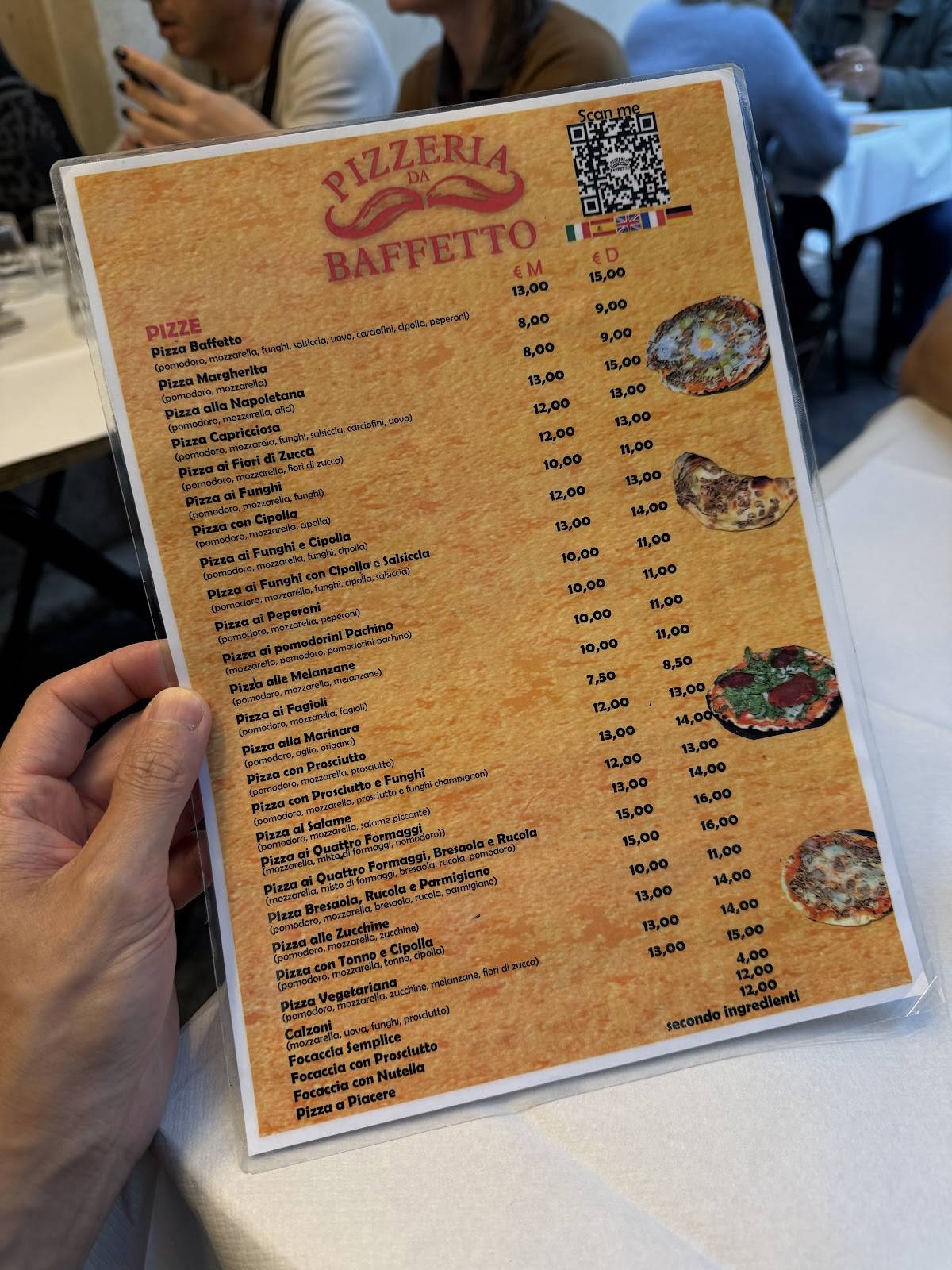 Menu di Pizzeria Da Baffetto 