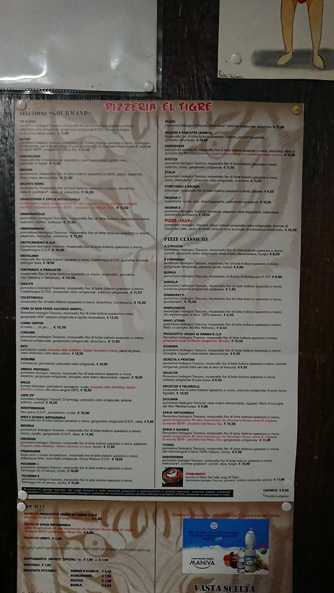 Menu di PIZZERIA EL TIGRE 