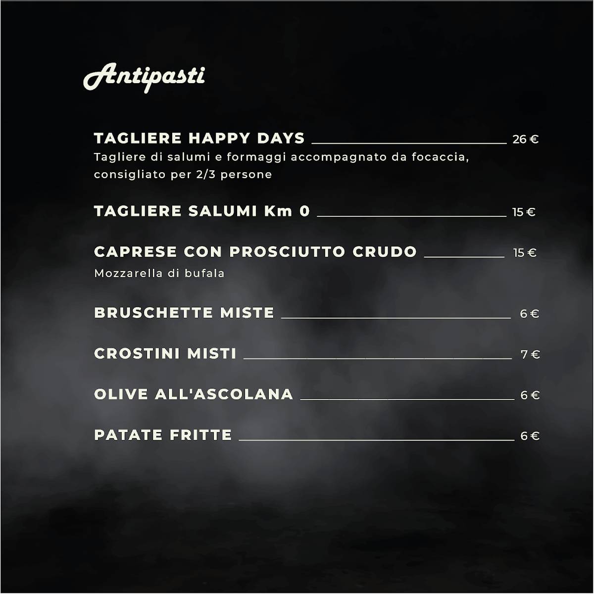 Menu di Pizzeria Happy Days 