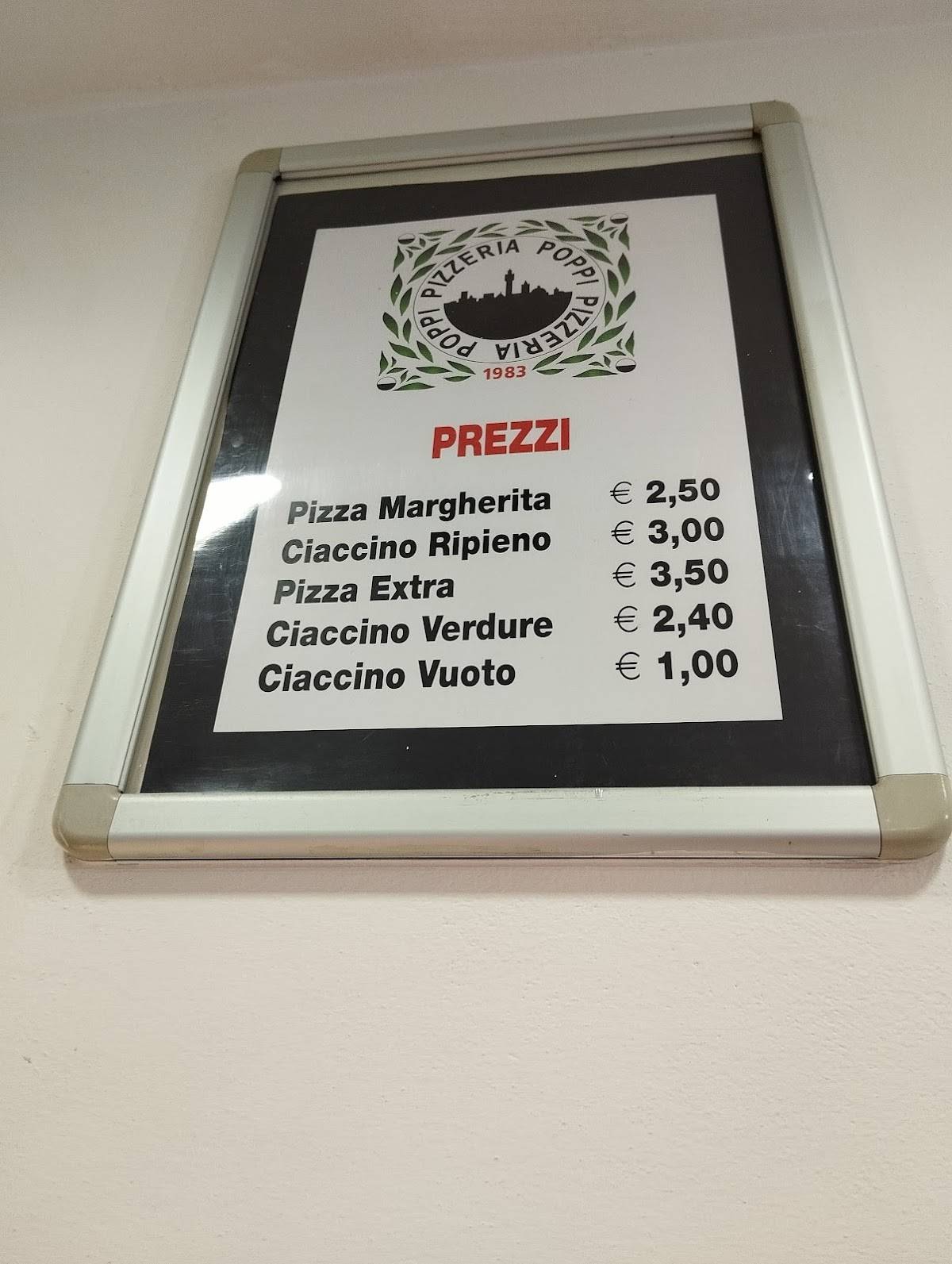 Menu di Pizzeria Poppi 