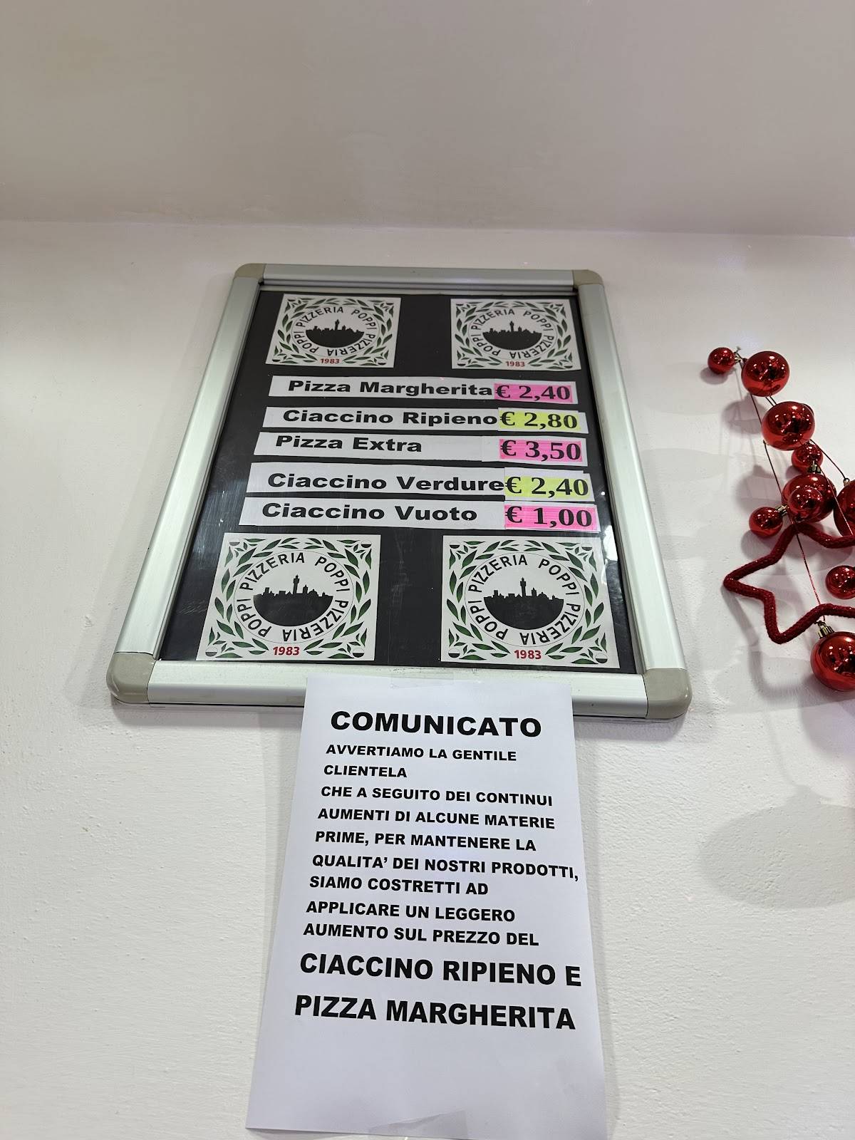 Menu di Pizzeria Poppi 