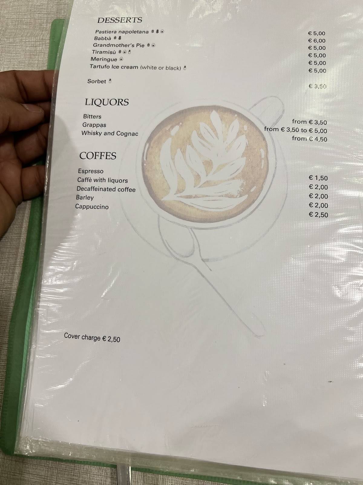 Menu di Pizzeria Positano di Savastano Marco 