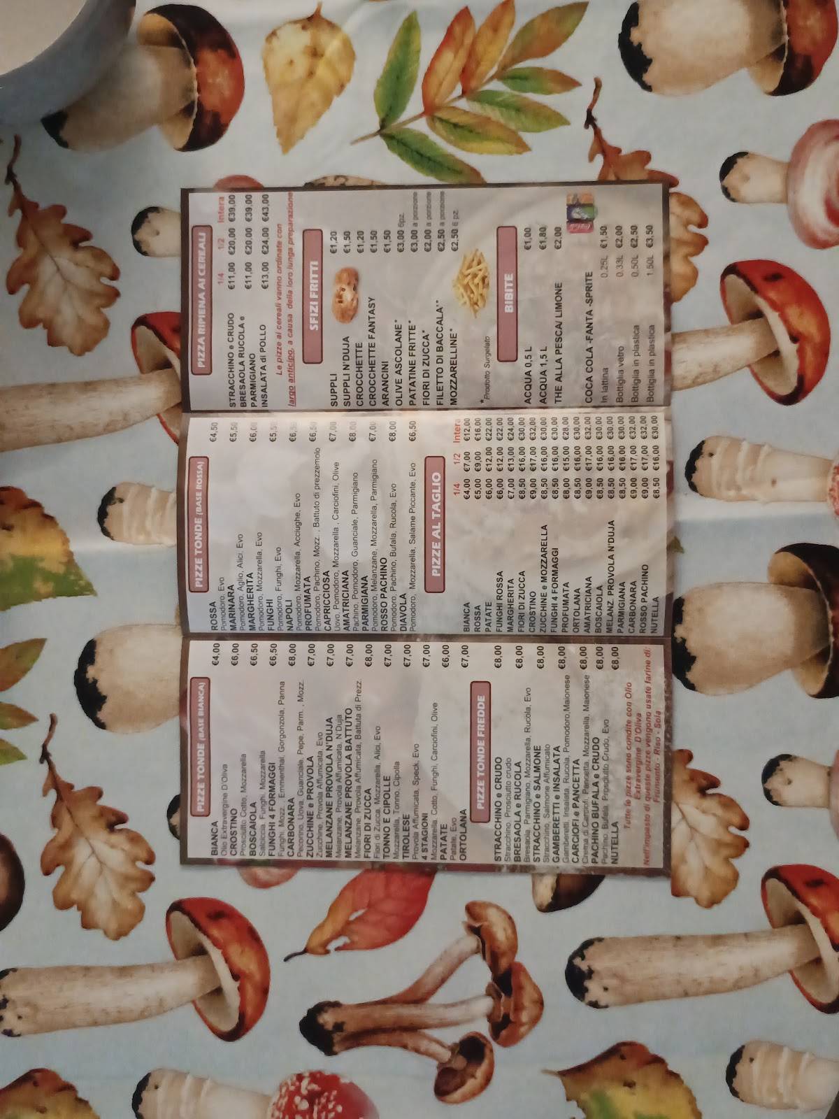 Menu di ROSSO PACHINO 