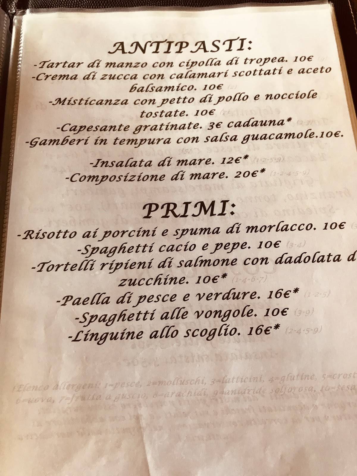 Menu di Pizzeria Ristorante Al Ponte Levatoio 