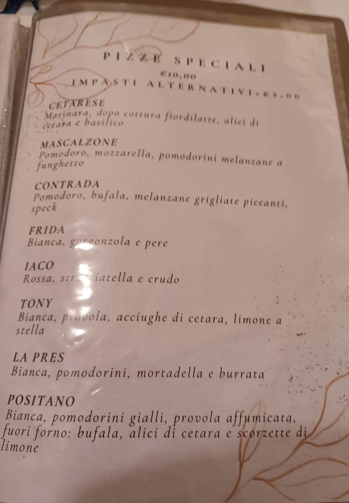 Menu di Ristorante Pizzeria | Family Delia | 