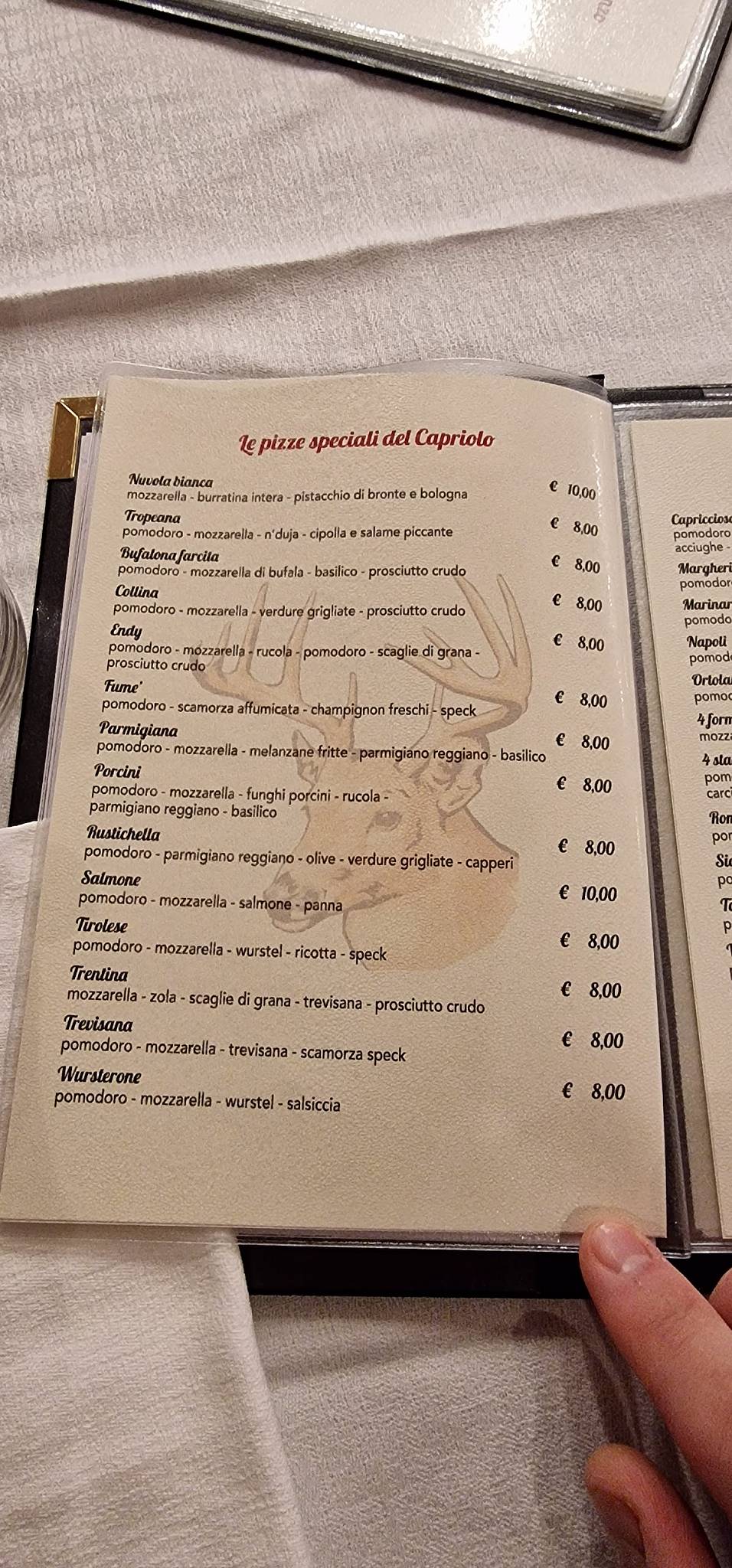 Menu di Ristorante Il Capriolo 