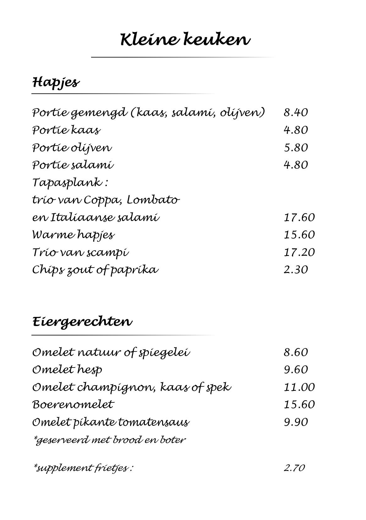 Menu de San Marco Roeselare