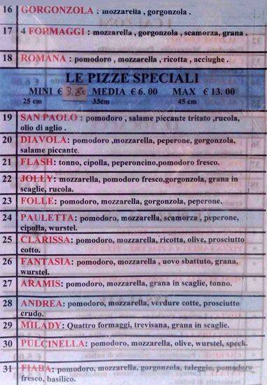 Menu di Pizzeria San Paolo Magdy 