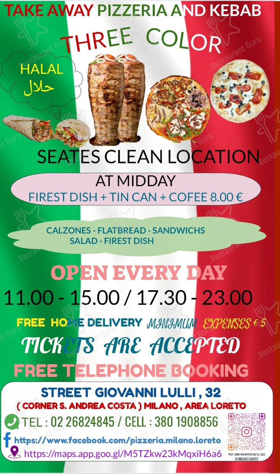 Guarda il menu di Pizzeria Tre Colori Milano
