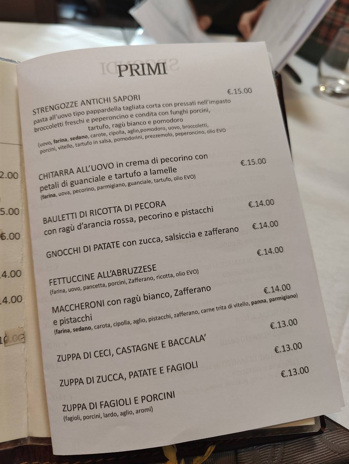 Menu di Pizzeria Trattoria Antichi Sapori Con Forno A Legna E Cucina Tipica 