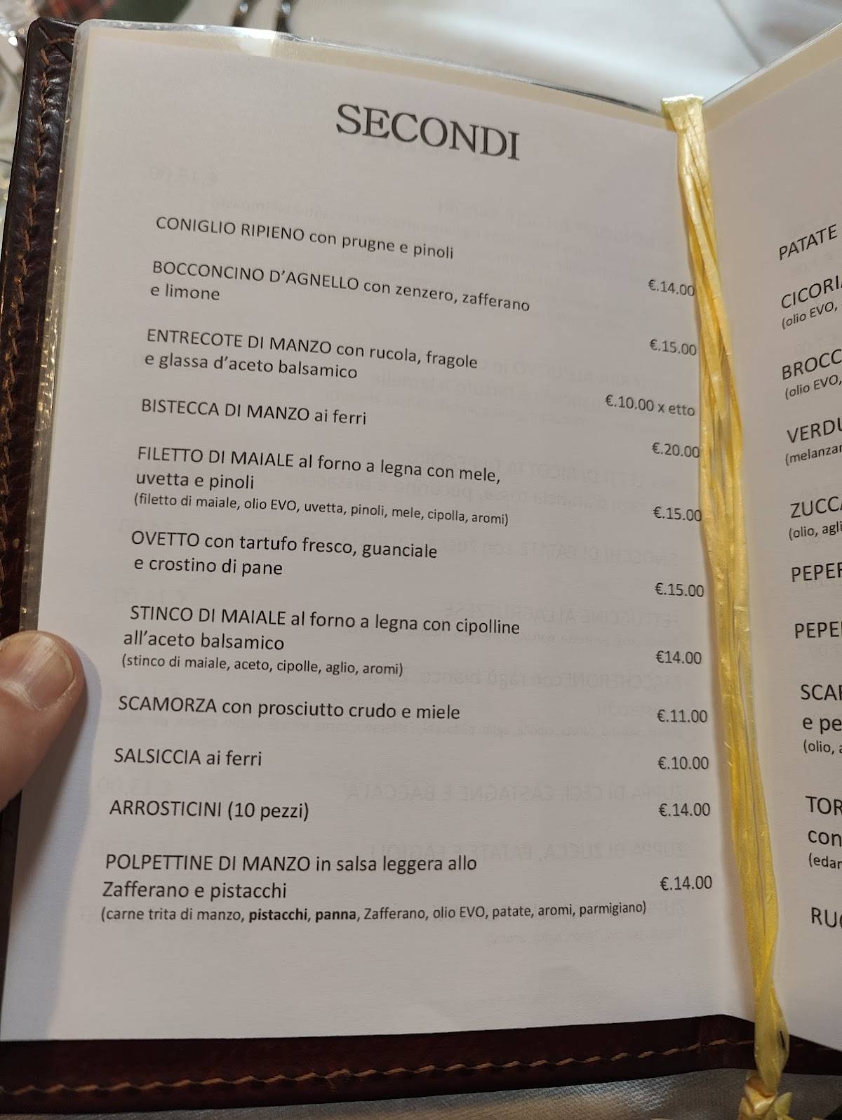 Menu di Pizzeria Trattoria Antichi Sapori Con Forno A Legna E Cucina Tipica 