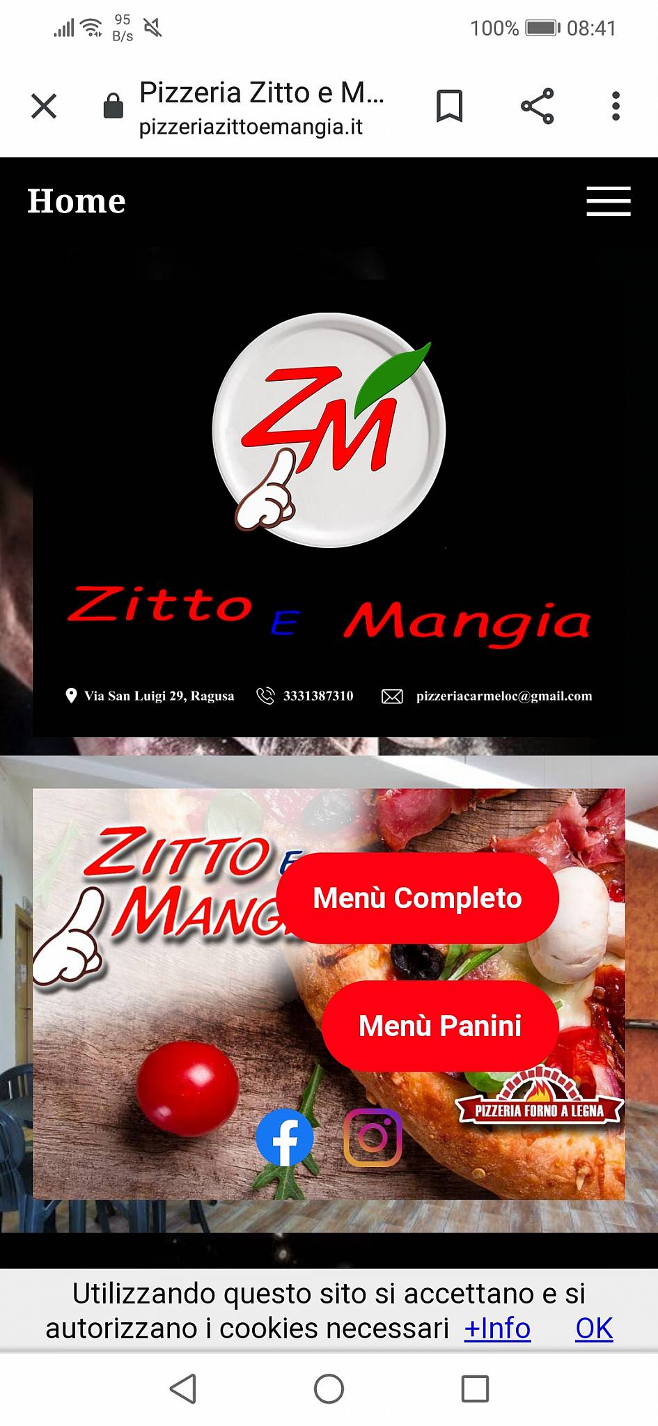 Menu di Zitto e Mangia 