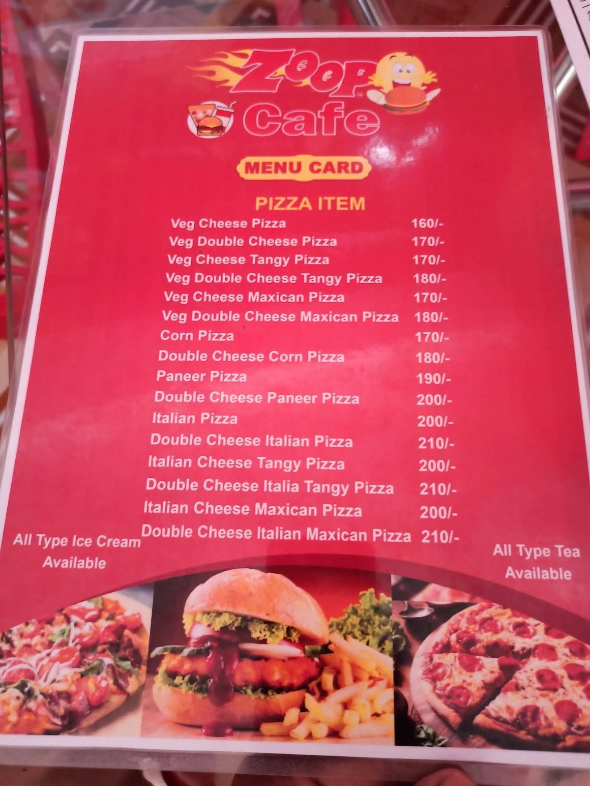 Zoop cafe menu