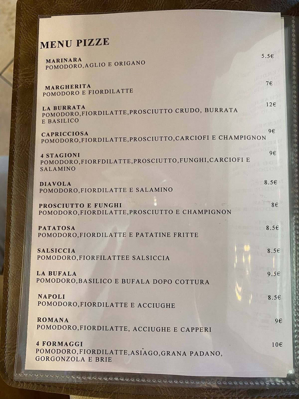 Menu di Pizzeria & Ristorante Rendola 