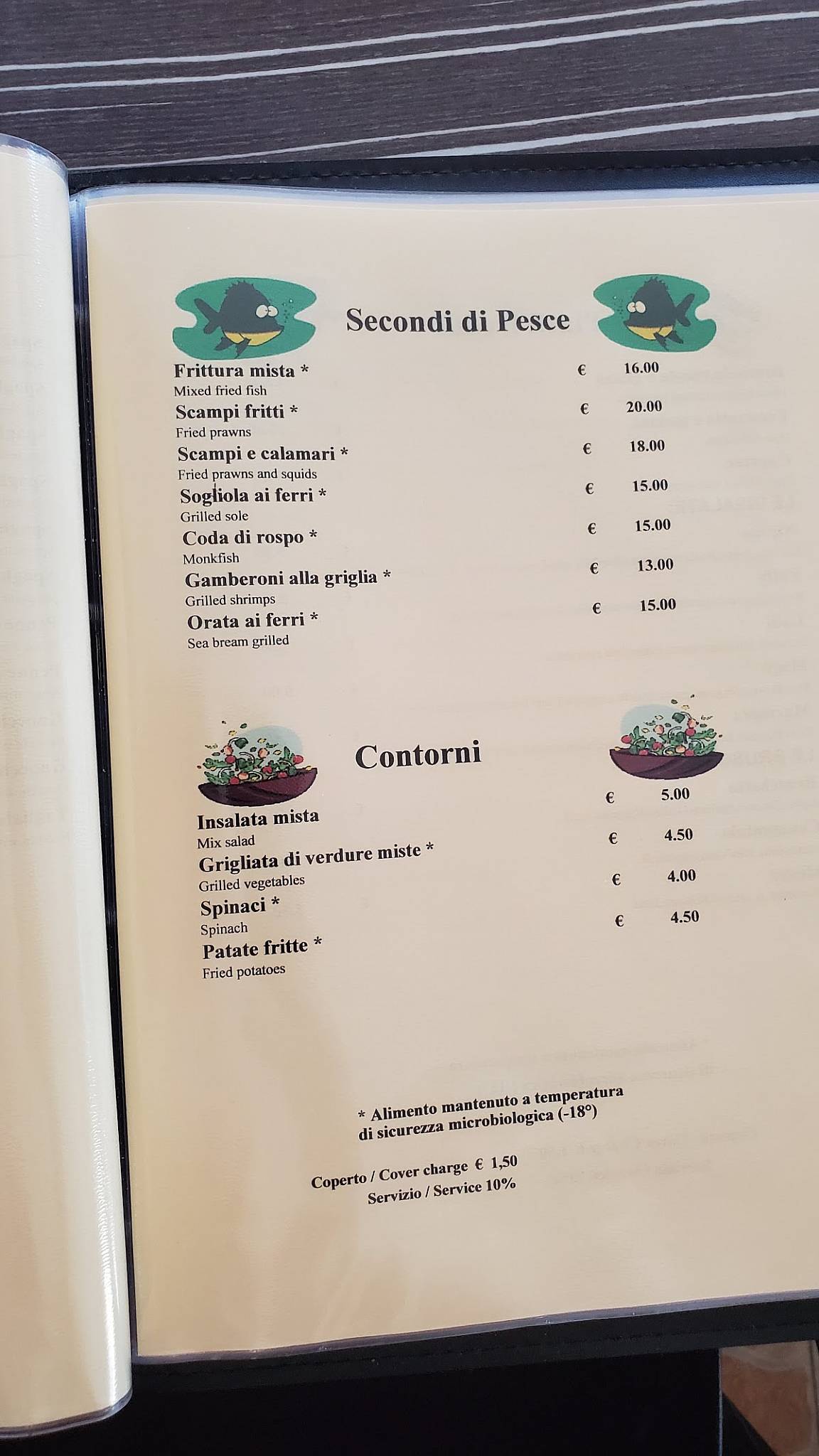 Menu di Pizzeria miramare 