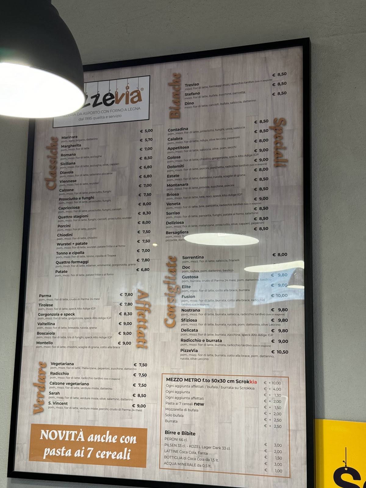 Menu di Pizzevia Marcon 