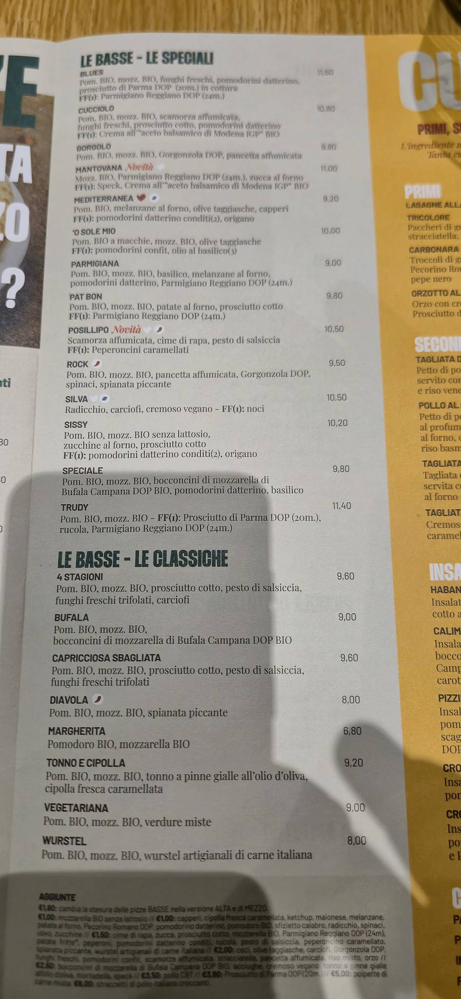 Menu di Pizzikotto - Pizzeria & Lifferia - Verona 