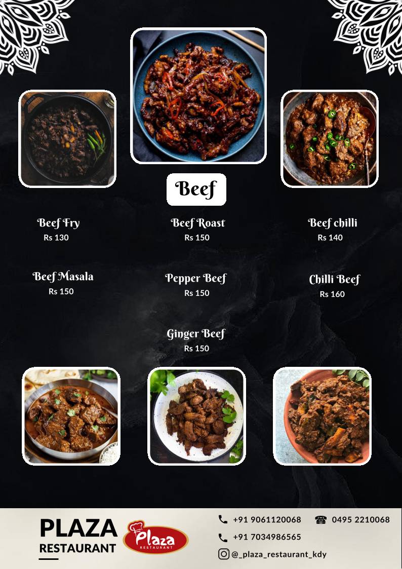 Plaza Restaurant, Koduvally menu