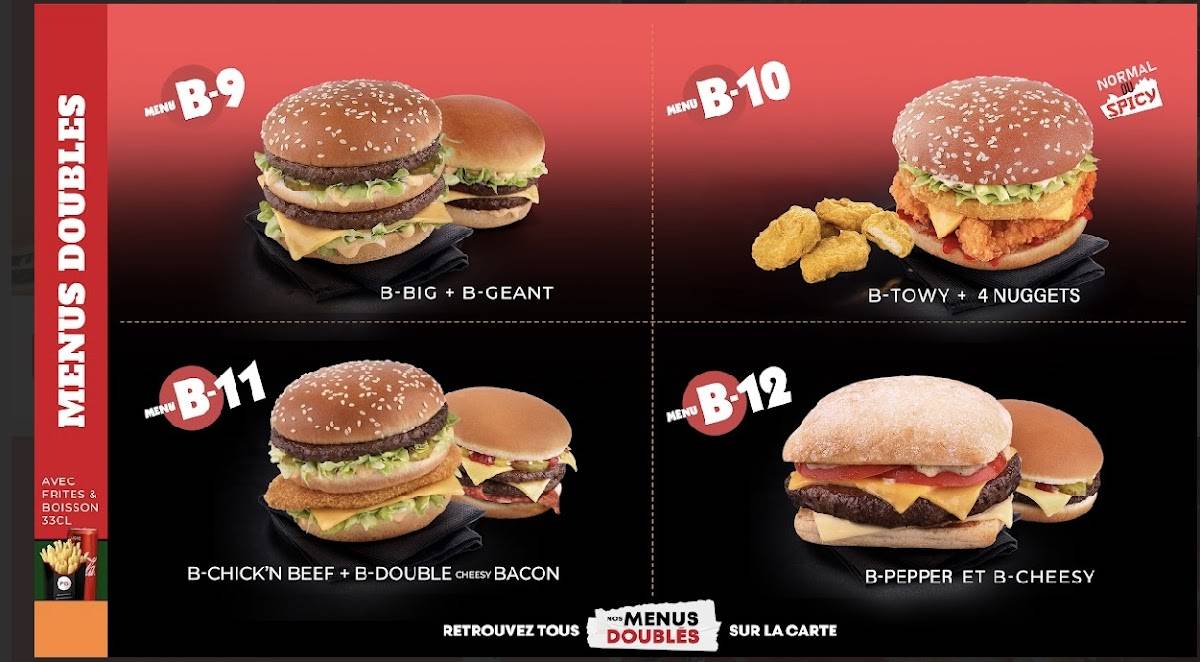 Menu de Point B