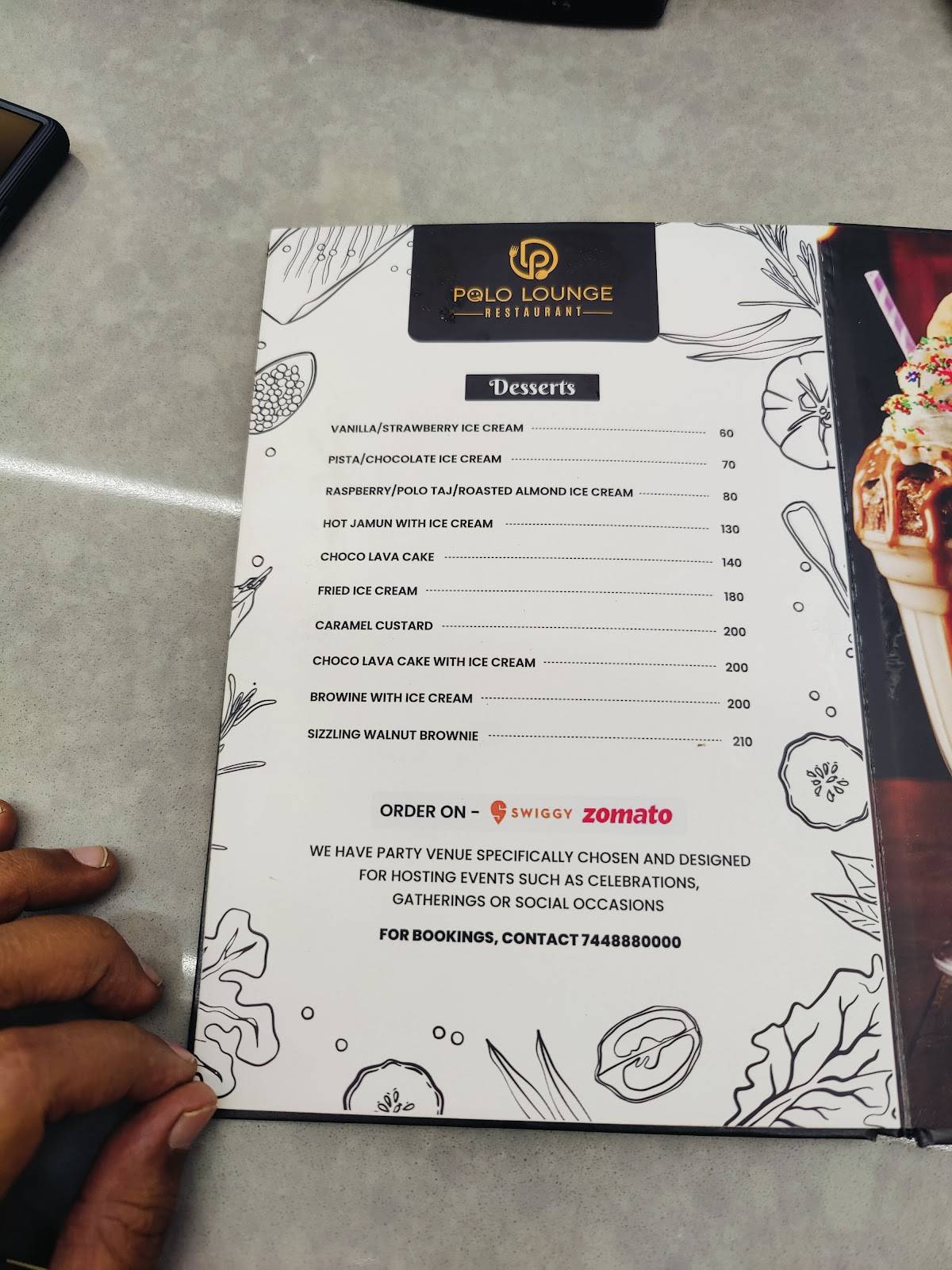 Polo Lounge Family Restaurant menu