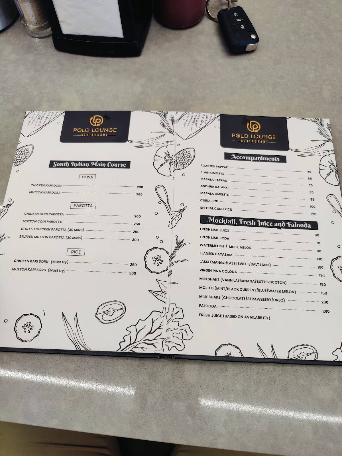 Polo Lounge Family Restaurant menu