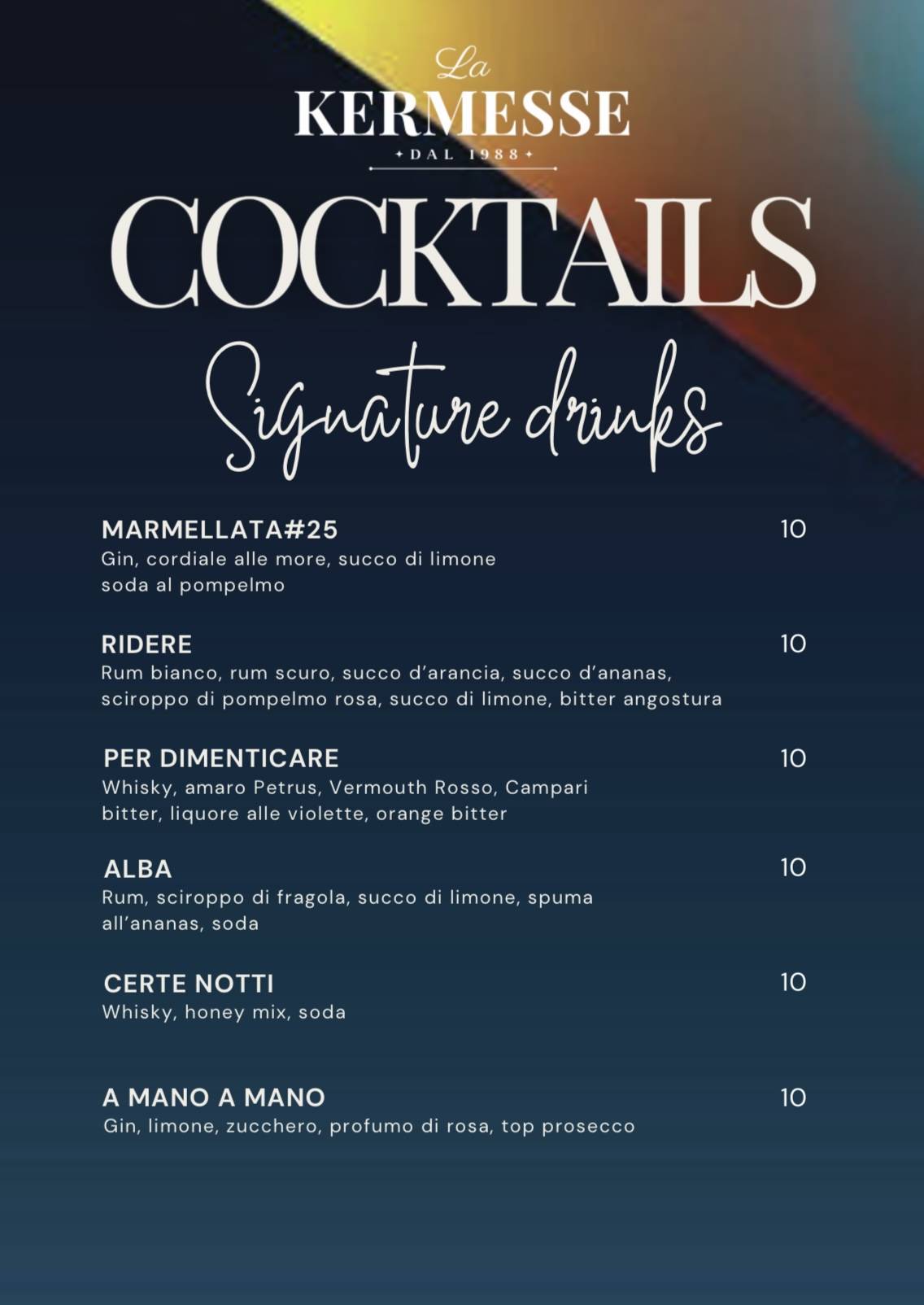 Menu di La Kermesse 