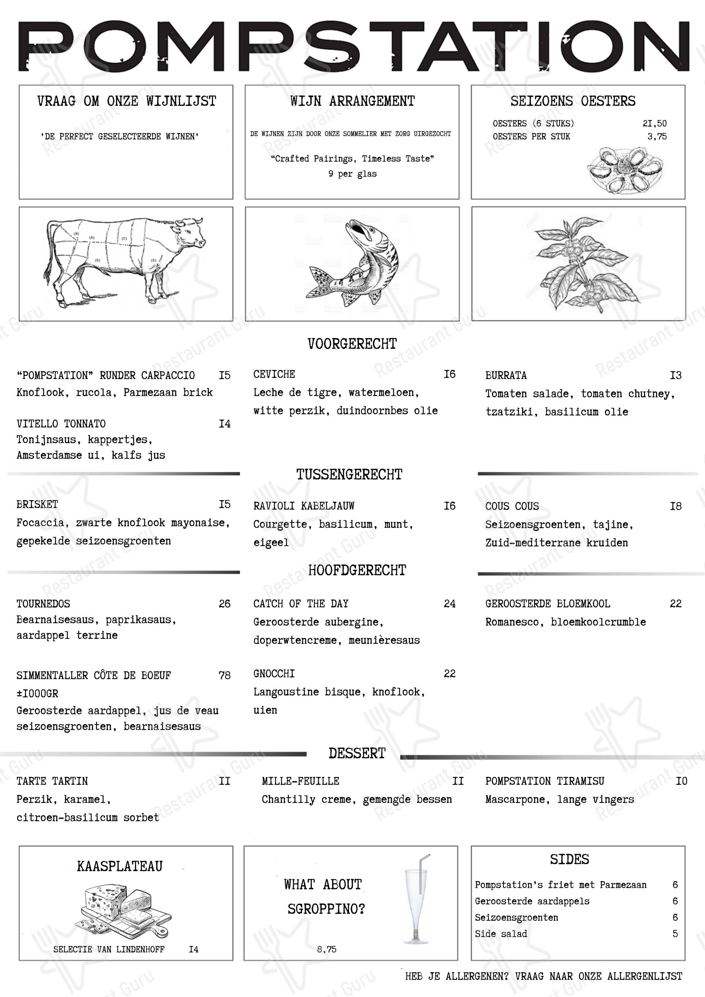 Menu pour Pompstation - Menu