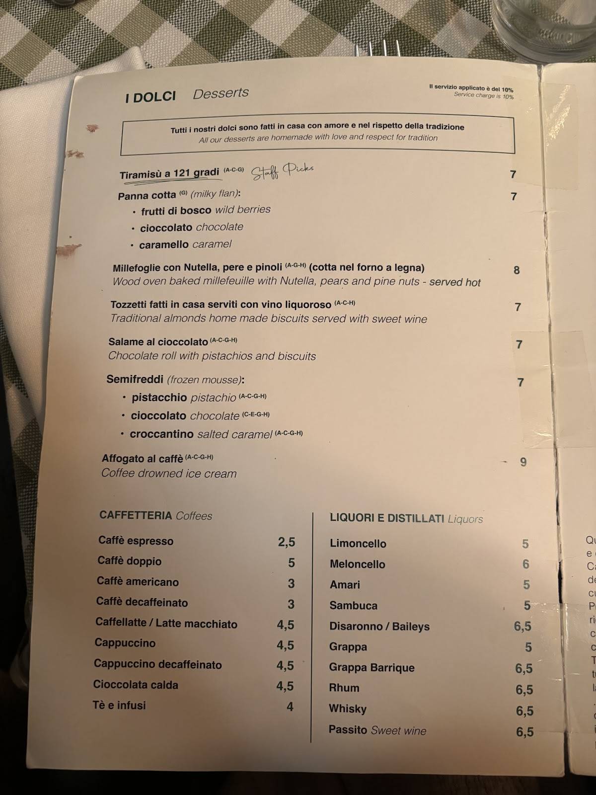 Menu di Ponte e Parione - Ristorante Piazza Navona 