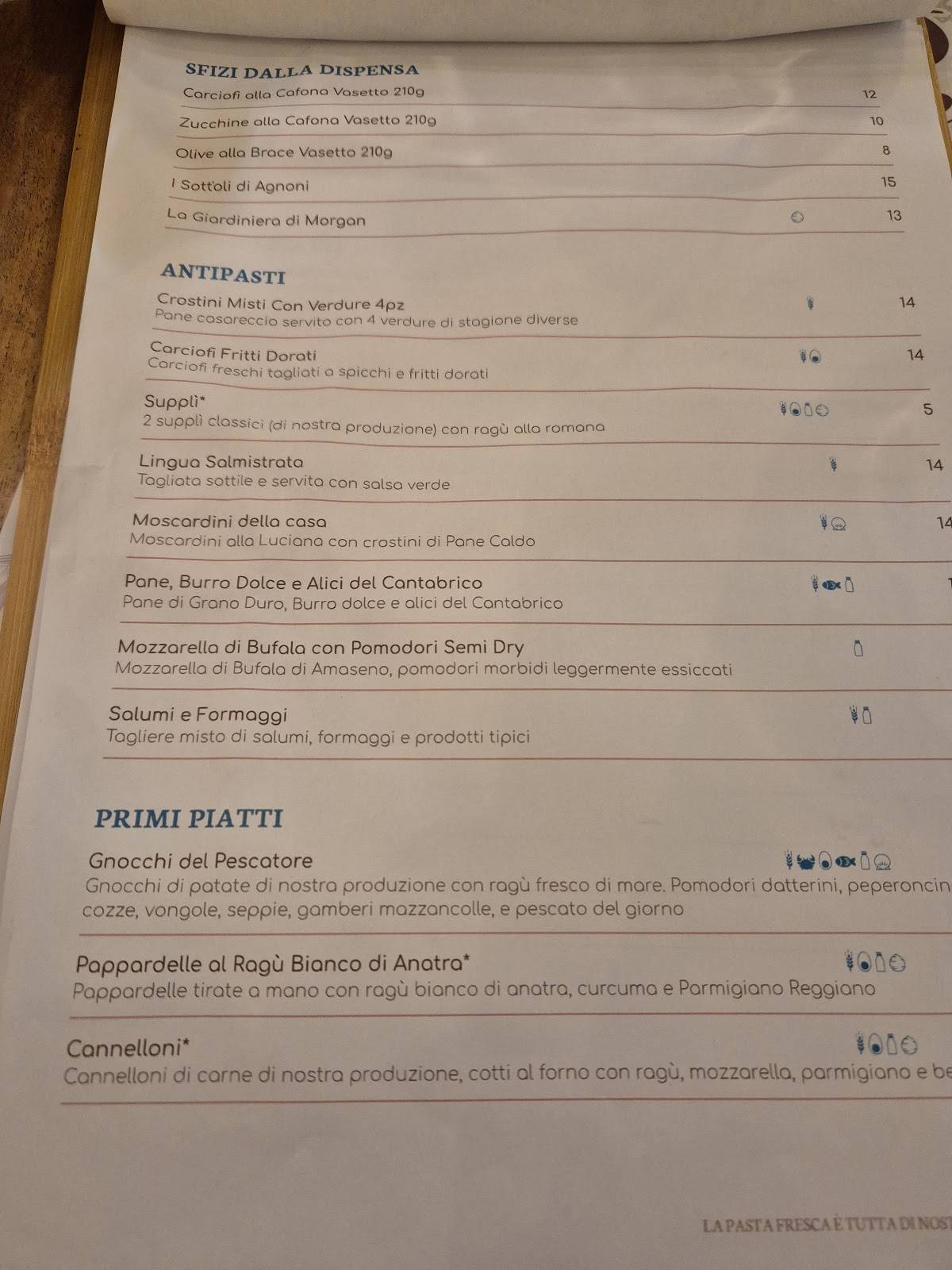 Menu di Ponziani Enoteca con Cucina Tradizionale 