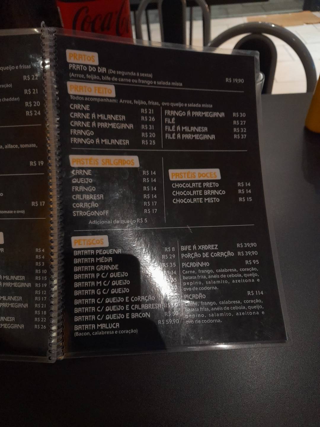 Popeye Lanches cardápio