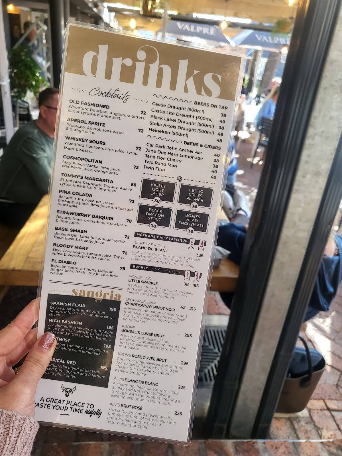 Menu at Tapas Bar and Restaurant, Port Elizabeth