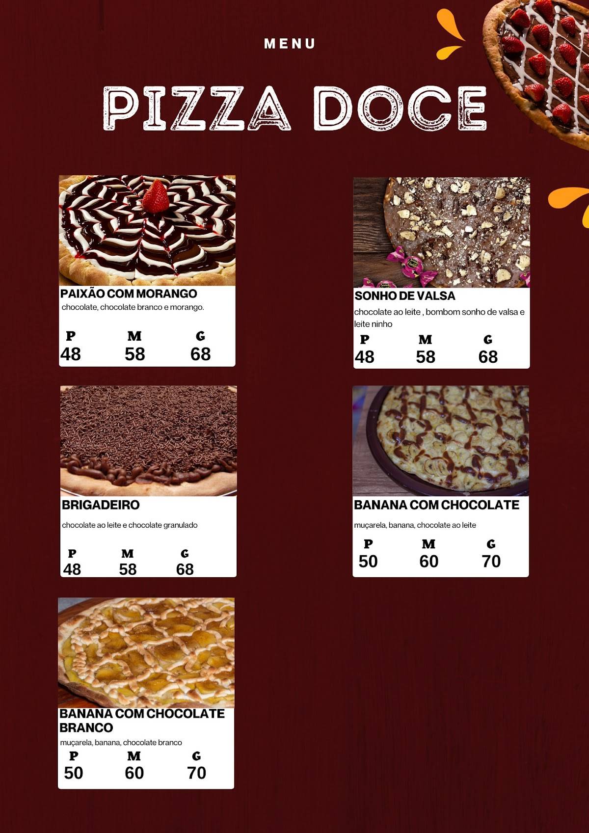Portal Pizza e Burguer cardápio