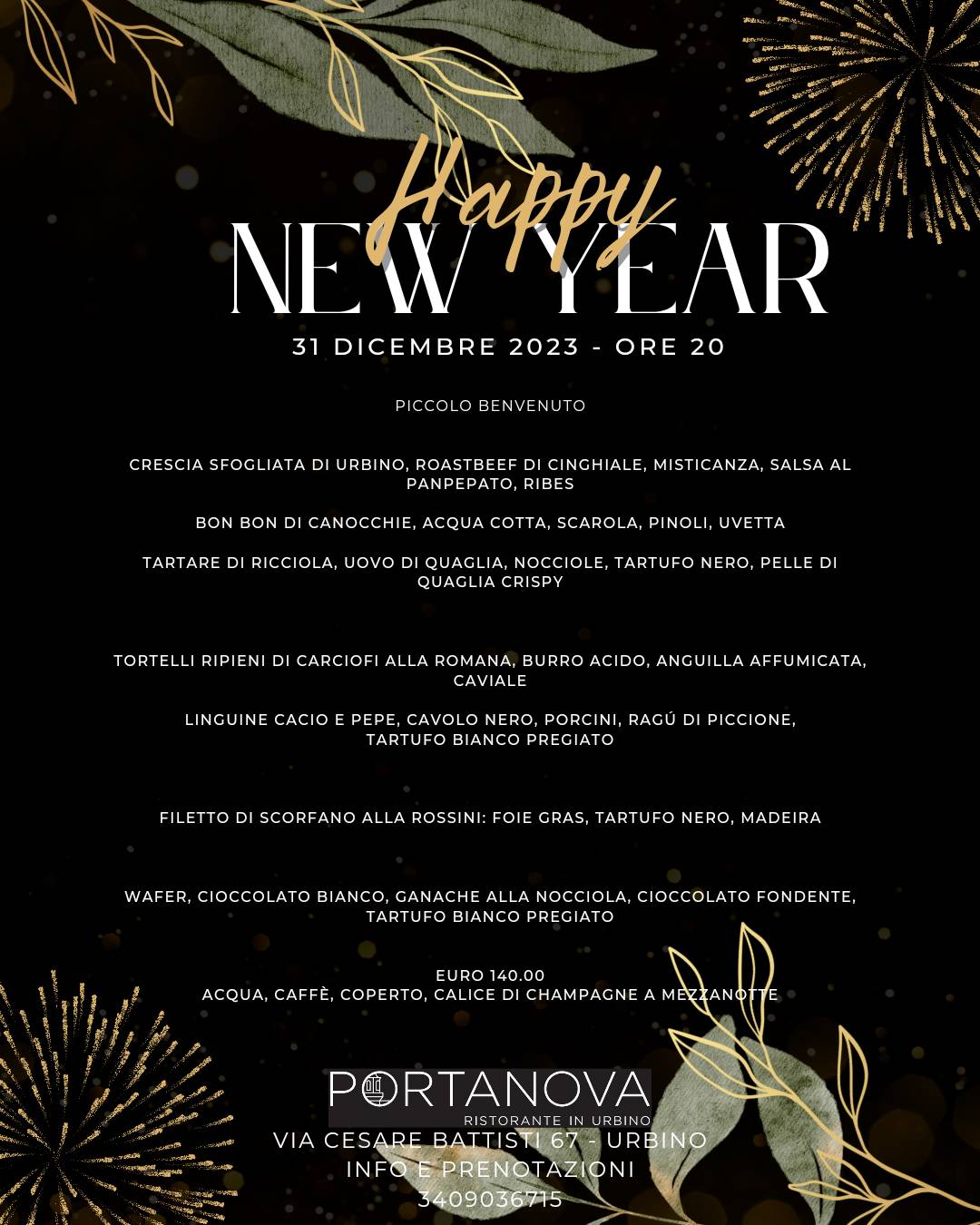 Menu di Portanova Ristorante in Urbino 