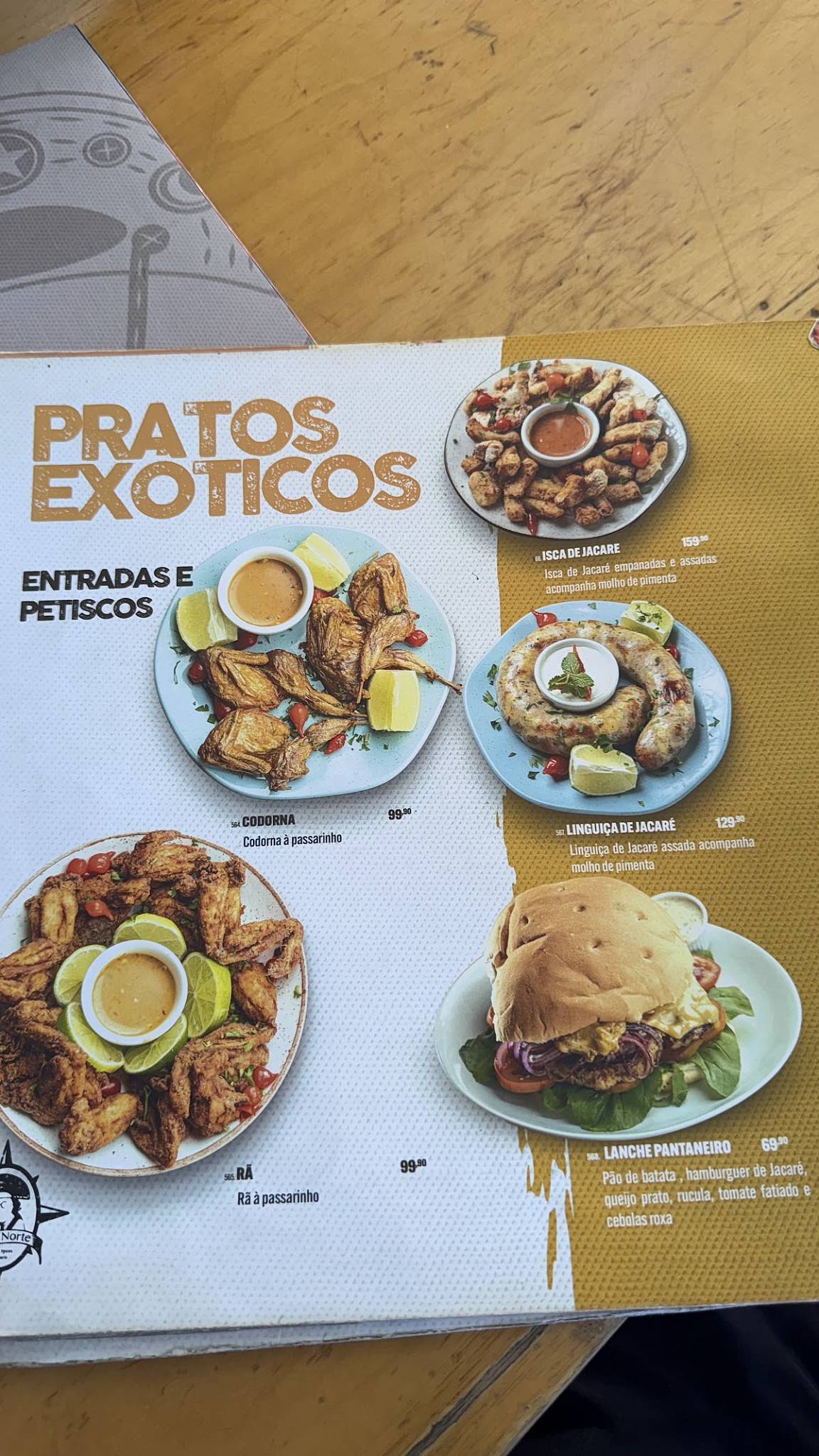 Porto do Norte Restaurante cardápio